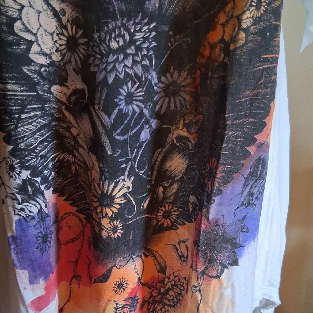 ZARA EVENING COLLECTION Floral Fantasy Graphic White Top Medium - Picture 3 of 10